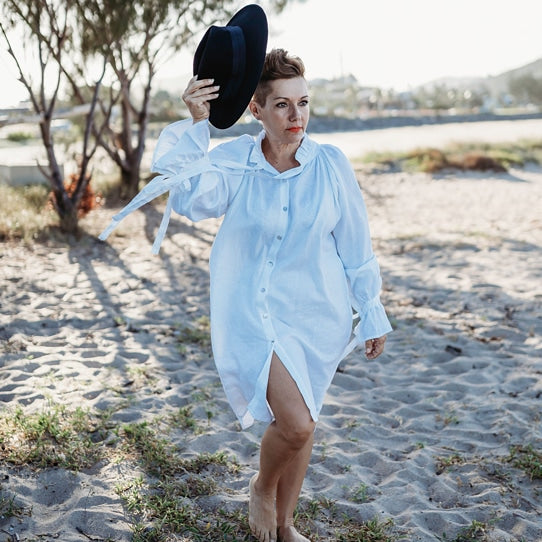 Luxe white linen Dress - Coastalfunk