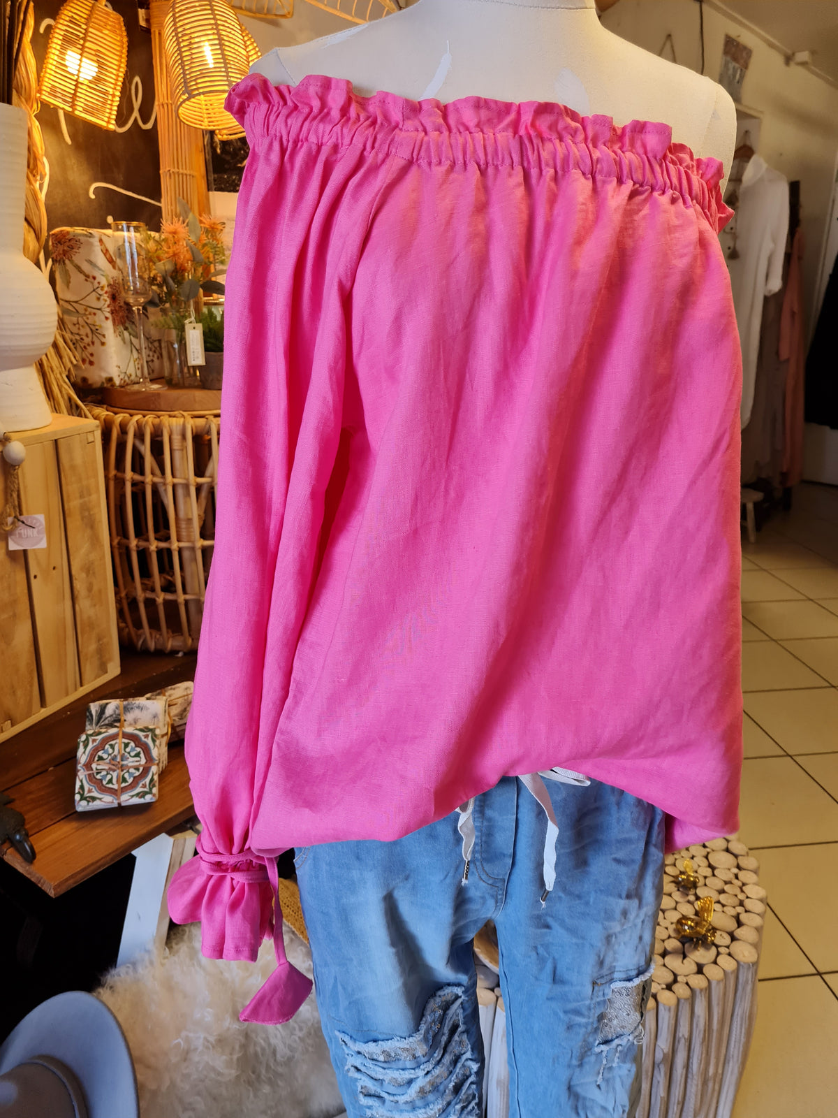 Linen one arm top - Coastalfunk