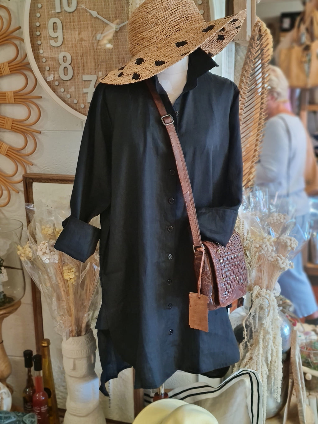 Linen Button Through Shirt Dress - Coastalfunk