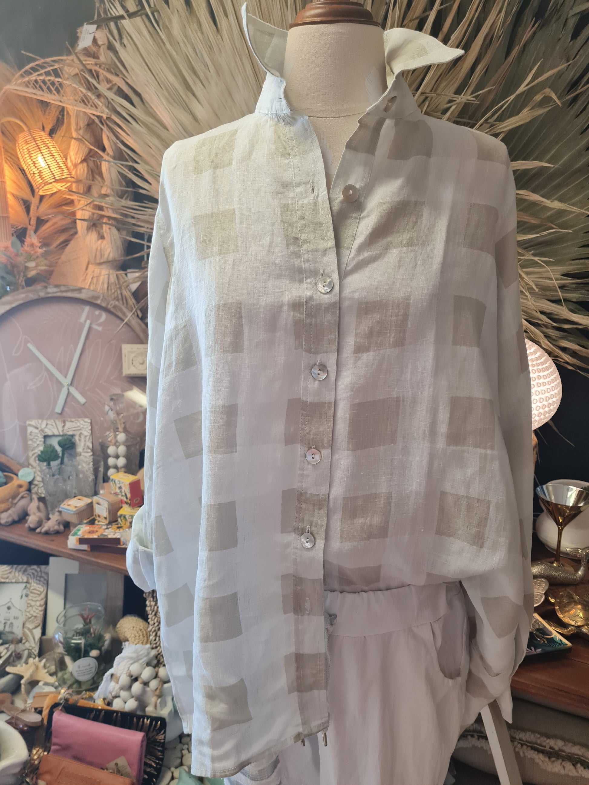 Ultimate Linen top - customised extra long (pre order) $159.95 - Coastalfunk