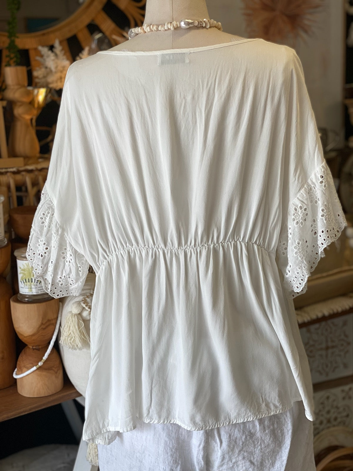 Eyelet Lace babydoll top - Coastalfunk