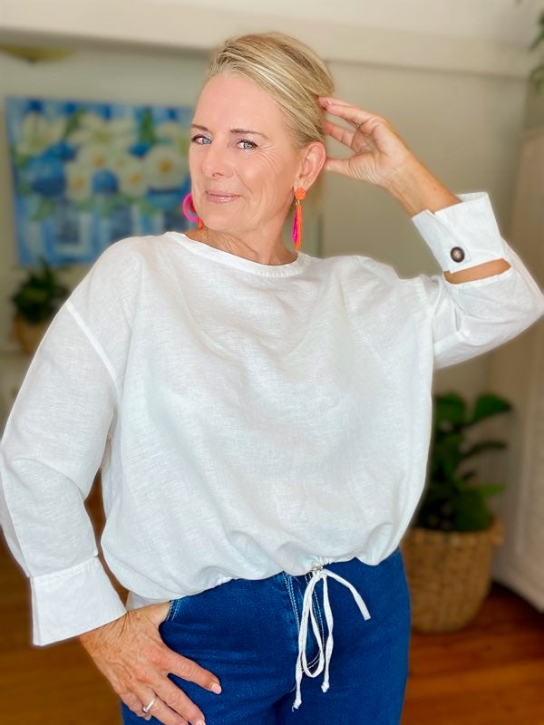 Linen Wingback Top - Coastalfunk