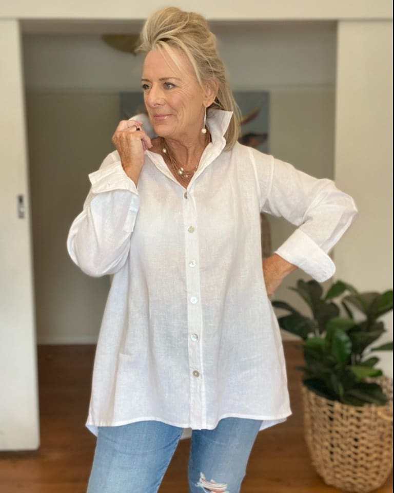 Linen top - customised extra long (pre order) $159.95 - Coastalfunk