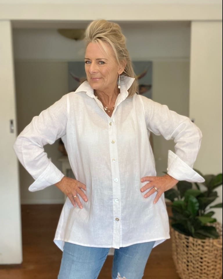 Linen top - customised extra long (pre order) $159.95 - Coastalfunk