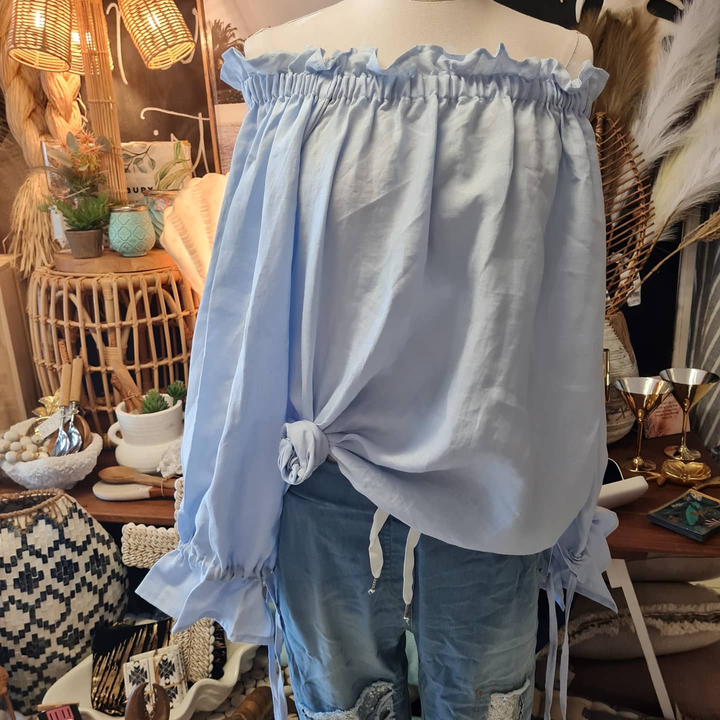 Linen one arm top - Coastalfunk