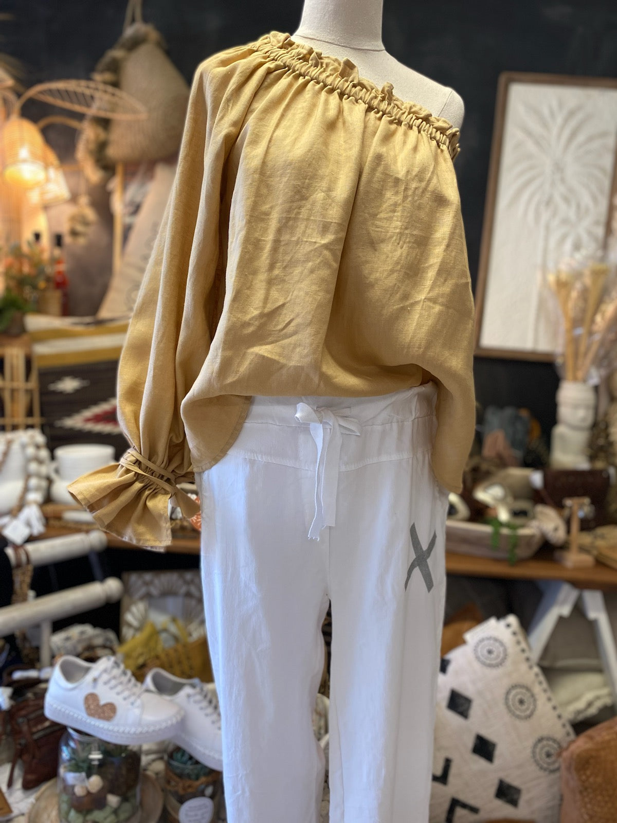 Linen one arm top - Coastalfunk