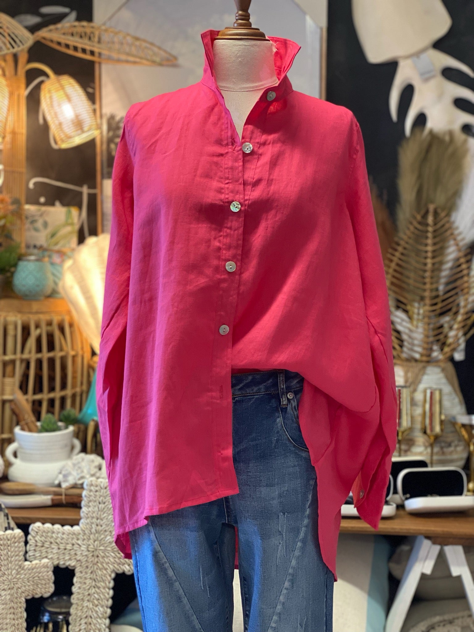 Linen top - customised extra long (pre order) $159.95 - Coastalfunk