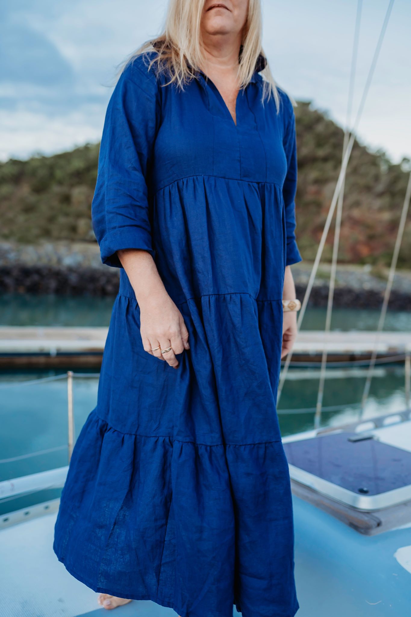 Linen Maxi Dress Sand - Coastalfunk